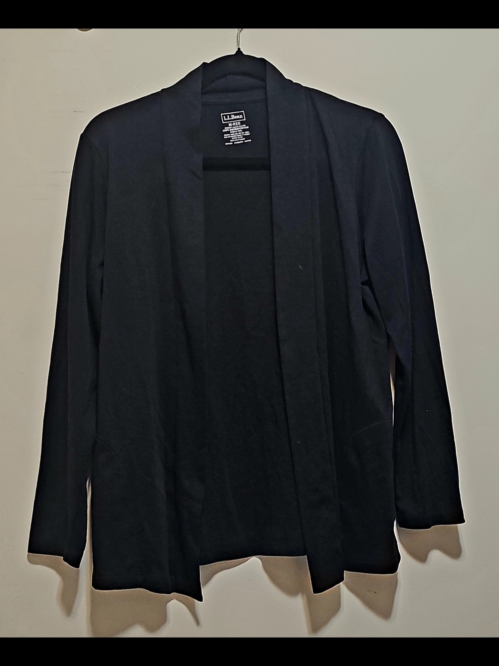 L.L. Bean Black Open Cardigan Supima Cotton (Medium)